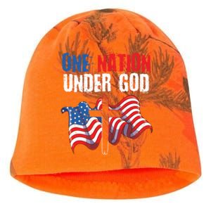 One Nation Under God Us Flag Christian American 4th Of July Cool Gift Kati - Camo Knit Beanie