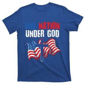 One Nation Under God Us Flag Christian American 4th Of July Cool Gift T-Shirt