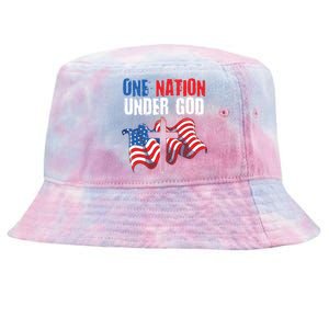 One Nation Under God Us Flag Christian American 4th Of July Cool Gift Tie-Dyed Bucket Hat