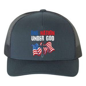 One Nation Under God Us Flag Christian American 4th Of July Cool Gift Yupoong Adult 5-Panel Trucker Hat