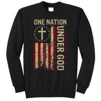 One Nation Under God Flag 4th Of July Patriotic Christian Sweatshirt