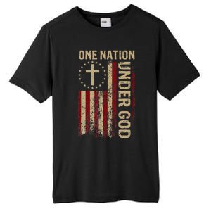 One Nation Under God Flag 4th Of July Patriotic Christian Tall Fusion ChromaSoft Performance T-Shirt