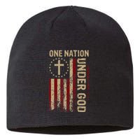 One Nation Under God Flag 4th Of July Patriotic Christian Sustainable Beanie