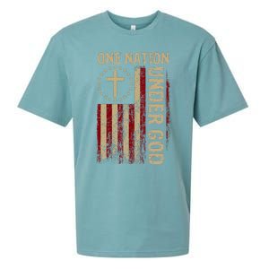 One Nation Under God Flag 4th Of July Patriotic Christian Sueded Cloud Jersey T-Shirt