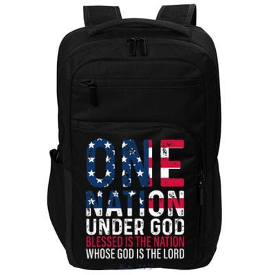 One Nation Under God Blessed Is The Nation Whose God Vintage Impact Tech Backpack