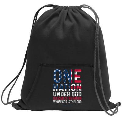 One Nation Under God Blessed Is The Nation Whose God Vintage Sweatshirt Cinch Pack Bag