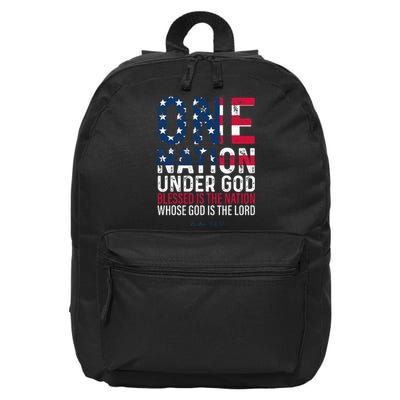 One Nation Under God Blessed Is The Nation Whose God Vintage 16 in Basic Backpack