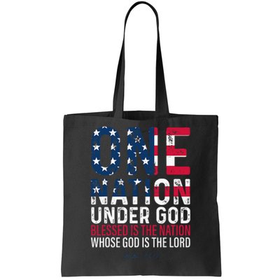 One Nation Under God Blessed Is The Nation Whose God Vintage Tote Bag