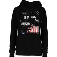 One Nation Under God Trump 2024 God American Flag Womens Funnel Neck Pullover Hood