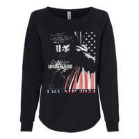 One Nation Under God Trump 2024 God American Flag Womens California Wash Sweatshirt