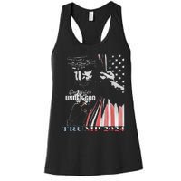 One Nation Under God Trump 2024 God American Flag Women's Racerback Tank