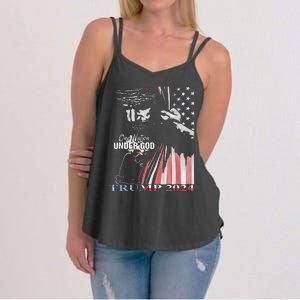 One Nation Under God Trump 2024 God American Flag Women's Strappy Tank