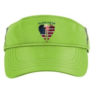 One Nation Under God Flag 4th Of July Patriotic Christian Adult Drive Performance Visor