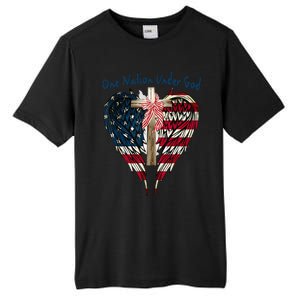 One Nation Under God Flag 4th Of July Patriotic Christian Tall Fusion ChromaSoft Performance T-Shirt