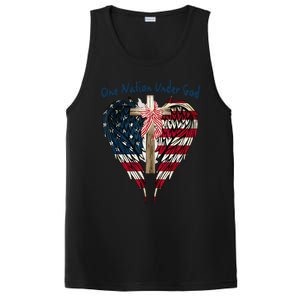 One Nation Under God Flag 4th Of July Patriotic Christian PosiCharge Competitor Tank