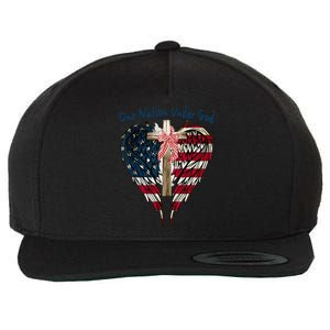 One Nation Under God Flag 4th Of July Patriotic Christian Wool Snapback Cap