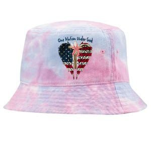 One Nation Under God Flag 4th Of July Patriotic Christian Tie-Dyed Bucket Hat