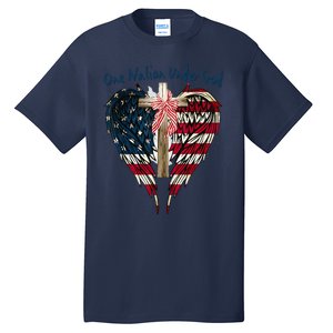 One Nation Under God Flag 4th Of July Patriotic Christian Tall T-Shirt