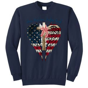 One Nation Under God Flag 4th Of July Patriotic Christian Tall Sweatshirt