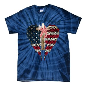 One Nation Under God Flag 4th Of July Patriotic Christian Tie-Dye T-Shirt