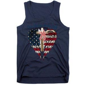 One Nation Under God Flag 4th Of July Patriotic Christian Tank Top