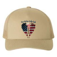 One Nation Under God Flag 4th Of July Patriotic Christian Yupoong Adult 5-Panel Trucker Hat