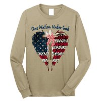 One Nation Under God Flag 4th Of July Patriotic Christian Long Sleeve Shirt