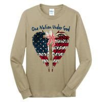 One Nation Under God Flag 4th Of July Patriotic Christian Tall Long Sleeve T-Shirt