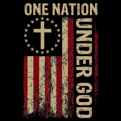 One Nation Under God Flag 4th Of July Patriotic T-Shirt
