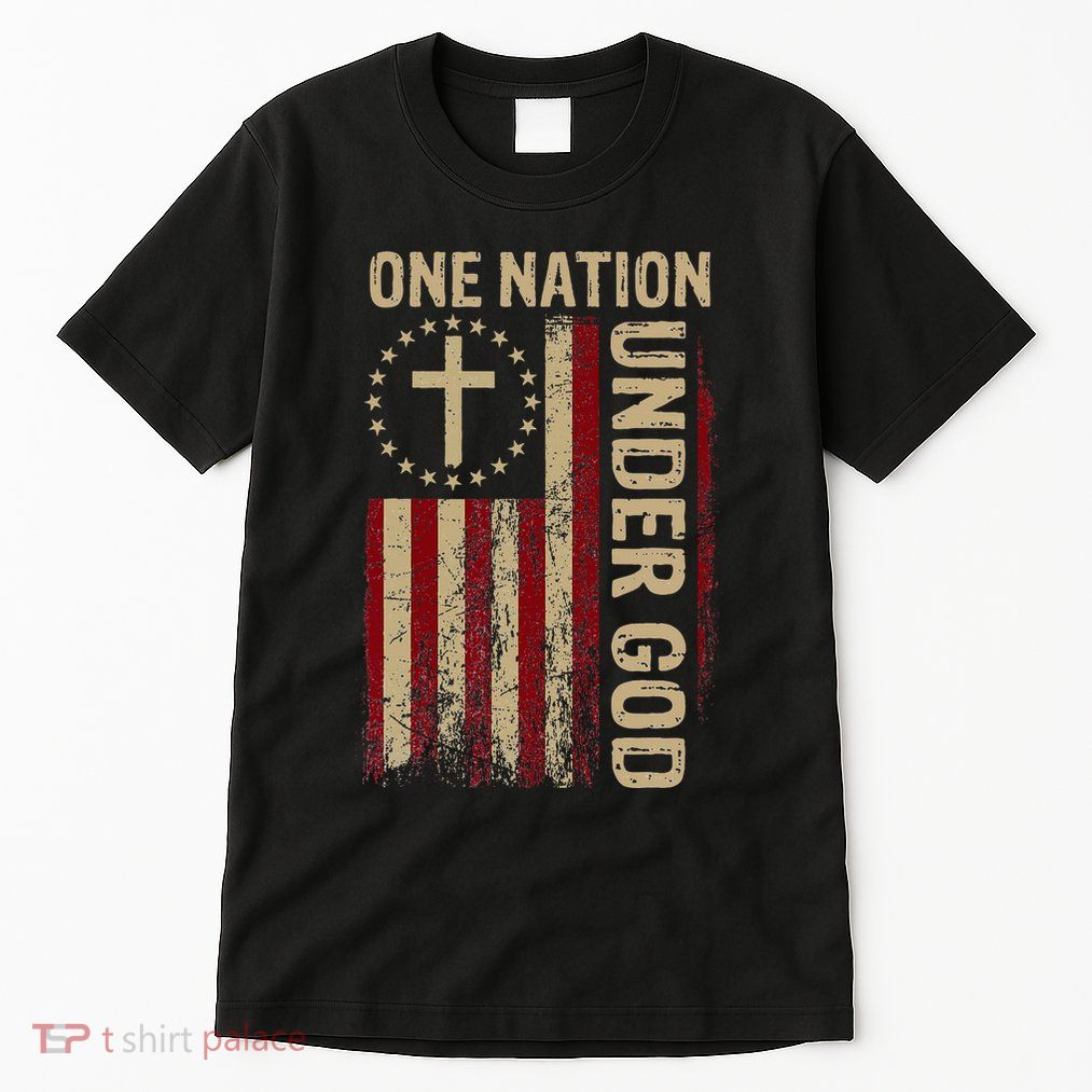 One Nation Under God Flag 4th Of July Patriotic Tall T-Shirt