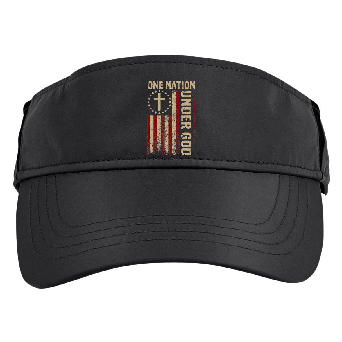 One Nation Under God Flag 4th Of July Patriotic Adult Drive Performance Visor