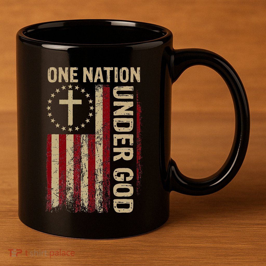 One Nation Under God Flag 4th Of July Patriotic 11oz C Handle Ceramic Mug