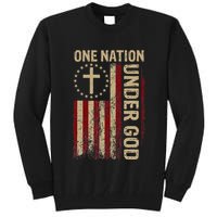 One Nation Under God Flag 4th Of July Patriotic Tall Sweatshirt