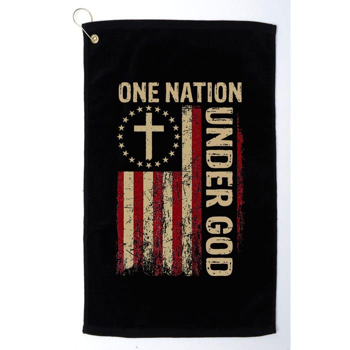 One Nation Under God Flag 4th Of July Patriotic Golf Towel