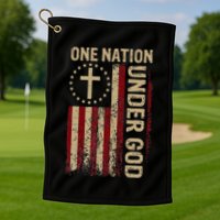 One Nation Under God Flag 4th Of July Patriotic Golf Towel
