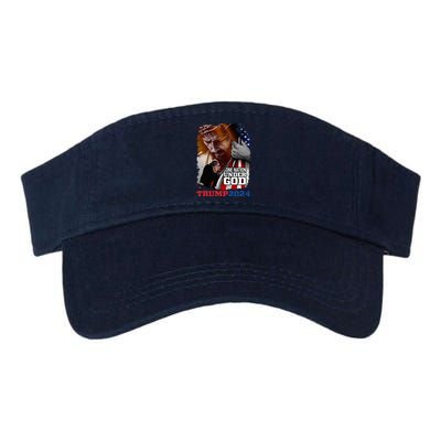 One Nation Under God President Trump 2024 America Christian Valucap Bio-Washed Visor