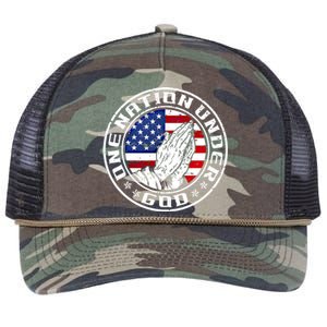 One Nation Under God 4th Of July Independence Day Prayer Gift Retro Rope Trucker Hat Cap