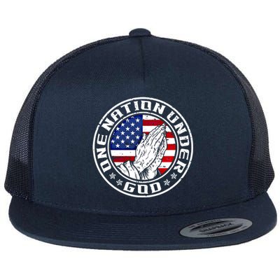 One Nation Under God 4th Of July Independence Day Prayer Gift Flat Bill Trucker Hat