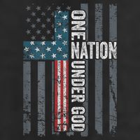ONE NATION UNDER GOD USA Cross Flag Christian ON BACK 15oz Campfire Ceramic Mug