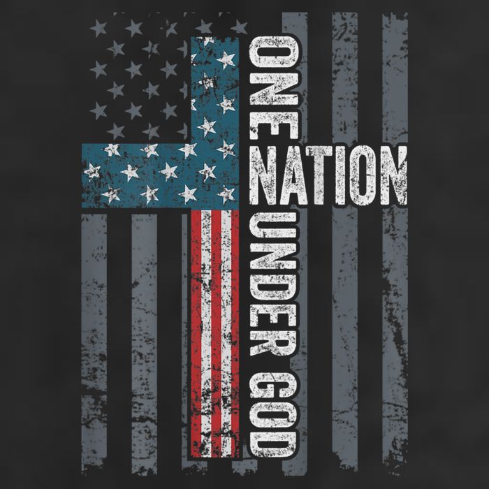 ONE NATION UNDER GOD USA Cross Flag Christian ON BACK 15oz Campfire Ceramic Mug