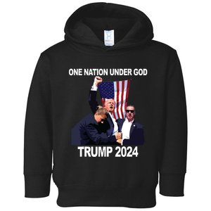 One Nation Under God Trump 2024 Toddler Hoodie