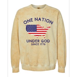 One Nation Under God Since 1776 Patriotic American July 4th Colorblast Crewneck Sweatshirt