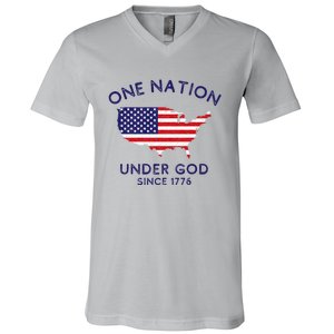 One Nation Under God Since 1776 Patriotic American July 4th V-Neck T-Shirt