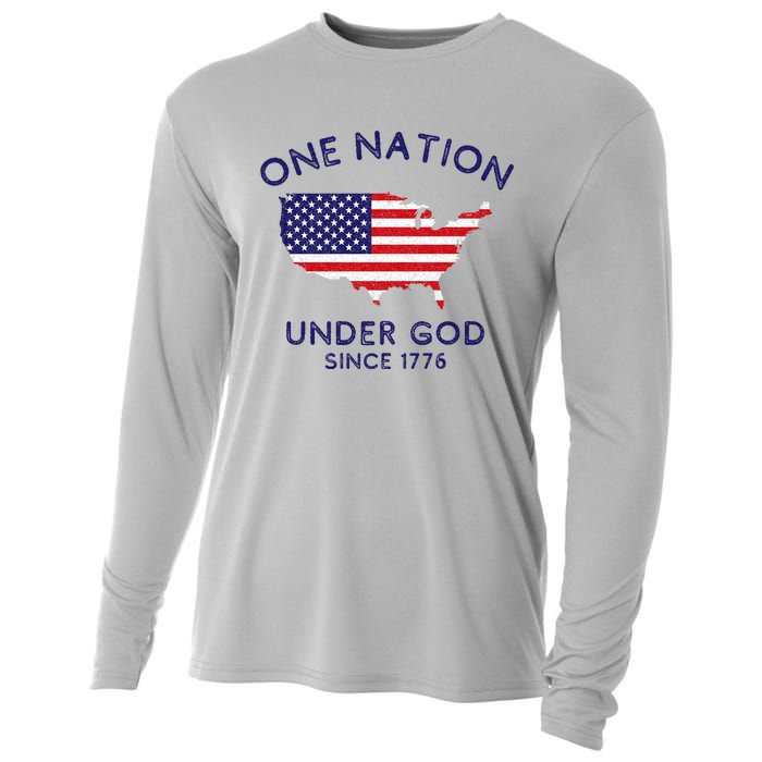 One Nation Under God Since 1776 Patriotic American July 4th Cooling Performance Long Sleeve Crew