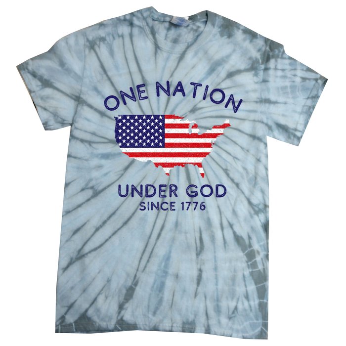 One Nation Under God Since 1776 Patriotic American July 4th Tie-Dye T-Shirt