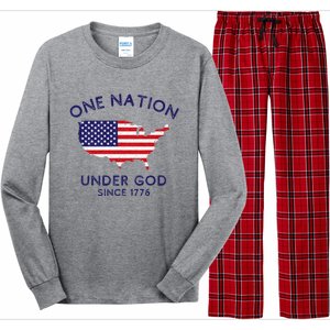 One Nation Under God Since 1776 Patriotic American July 4th Long Sleeve Pajama Set