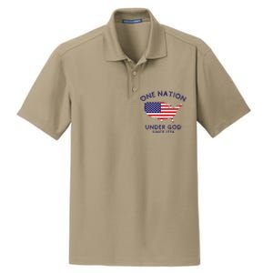 One Nation Under God Since 1776 Patriotic American July 4th Dry Zone Grid Polo