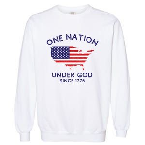 One Nation Under God Since 1776 Patriotic American July 4th Garment-Dyed Sweatshirt