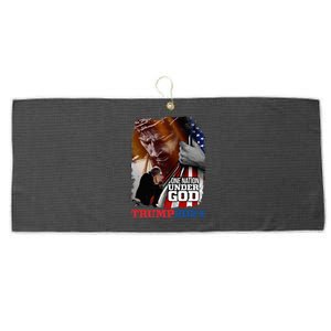 One Nation Under God President Trump 2024 America Christian Large Microfiber Waffle Golf Towel