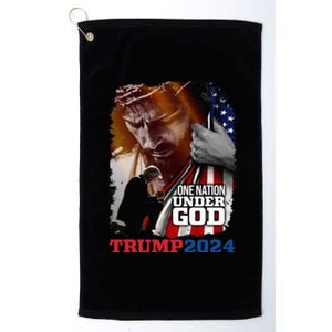 One Nation Under God President Trump 2024 America Christian Platinum Collection Golf Towel